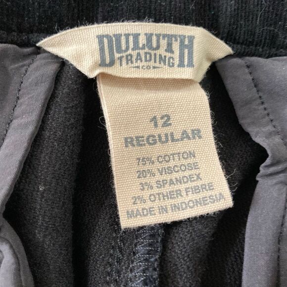 Duluth Trading Co. Pants Women's 12 R Black Corduroy High Rise Skinny 23814 - Picture 8 of 12
